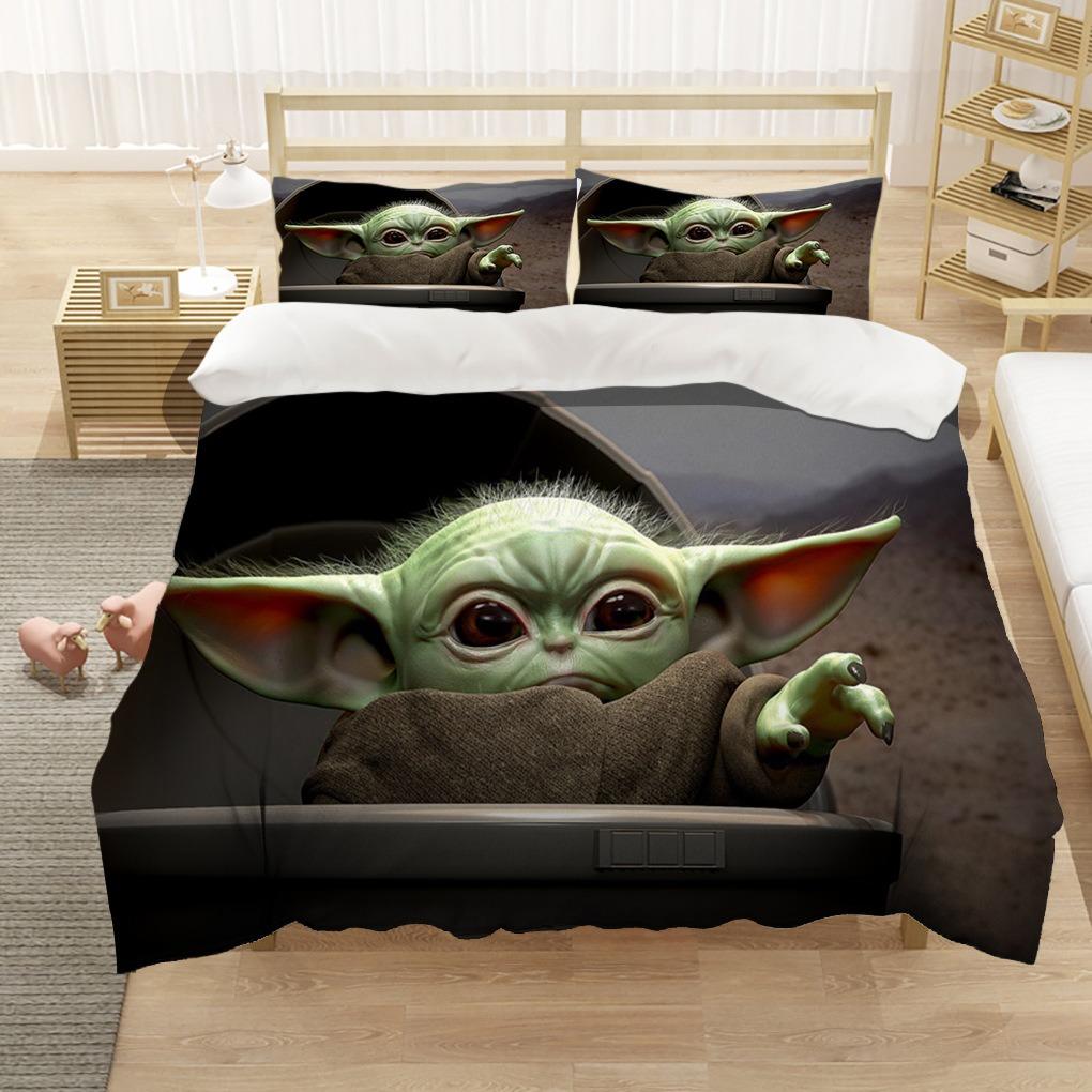 Movie 3d S-Stars Yoda Duvet Cover pillowcase Bedroom Decoration Children Gift adult Single Double bed Large SizeZip Duvet Cover