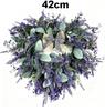 Stor Lavendelhjärta Krans Konstgjorda Blommor för Bröllopsfest Heminredning 42 cm Diameter Romantisk Blomsterarrangemang