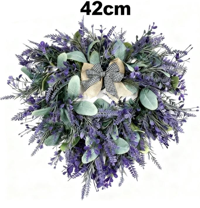 

Large Lavender Heart Wreath Artificial Flowers for Wedding Party Home Decor 42cm Diameter Romantic Floral Arrangement China Mainland