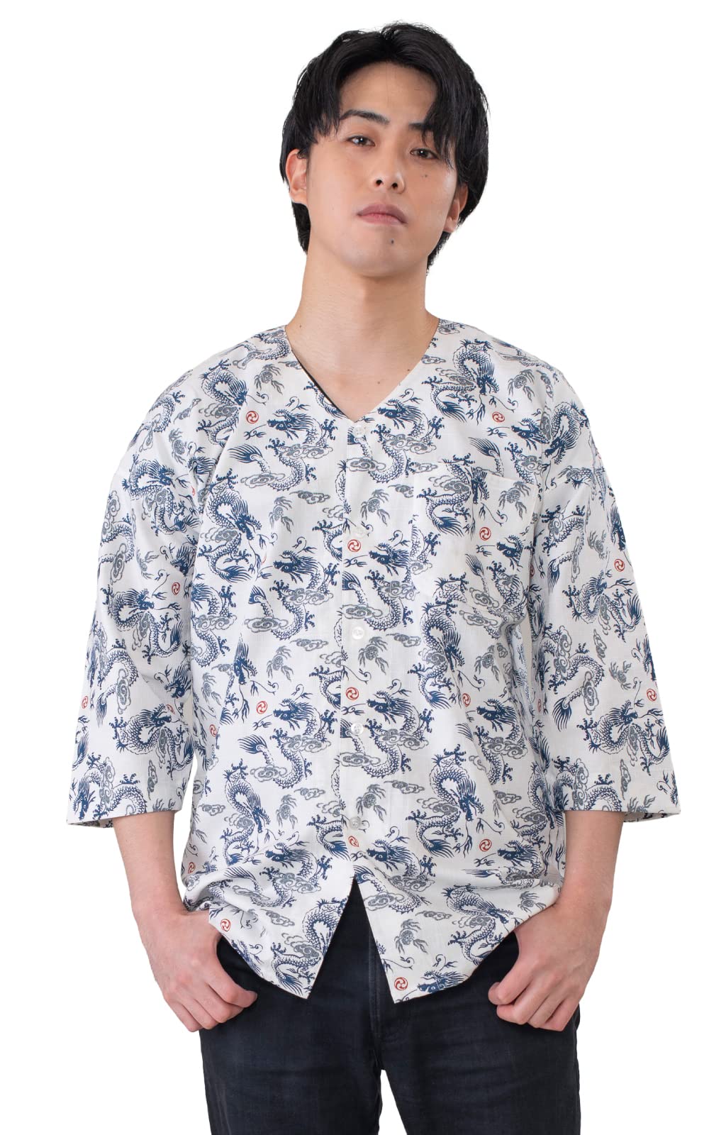 

Коигути Сделано в Японии [АйАй] Рубашка, 100% хлопок, (Дракон (белый), S)