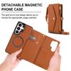 2-in-1 Magnetkartenfach Reißverschluss Geldbörse Lederhülle für Samsung S26 Ultra Edge S25 Plus S24 FE A56 A36 A16 Crossbody Hülle