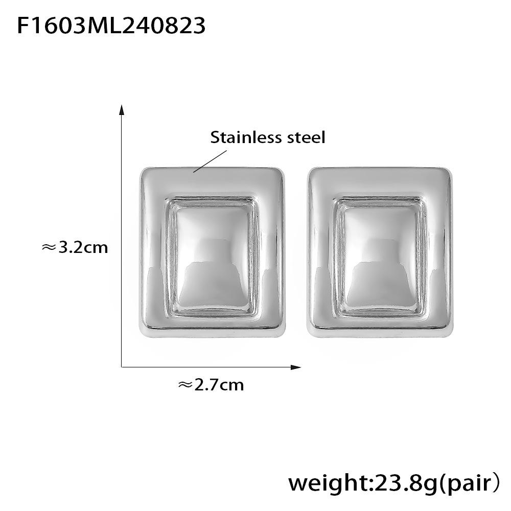 

Стильные прямоугольные серьги из нержавеющей стали, подходящие по цвету, новые трендовые серьги из настоящего золота с покрытием PVD, женские серьги в стиле темперамент