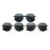 Retro Polygon Large Frame Metal Sunglasses with UV Protection for All Genders