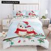 Merry Christmas King Queen Duvet Red Cartoon Santa Car Animals Bedding Set for Children Boy Girl Happy Holiday Theme Quilt Cover