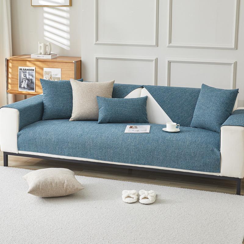 Fabric Sofa Cushion for All Seasons, Non-slip Solid Color Sofa Cushion, Simple Modern Sofa Cover, Backrest Cover, Cloth Towel