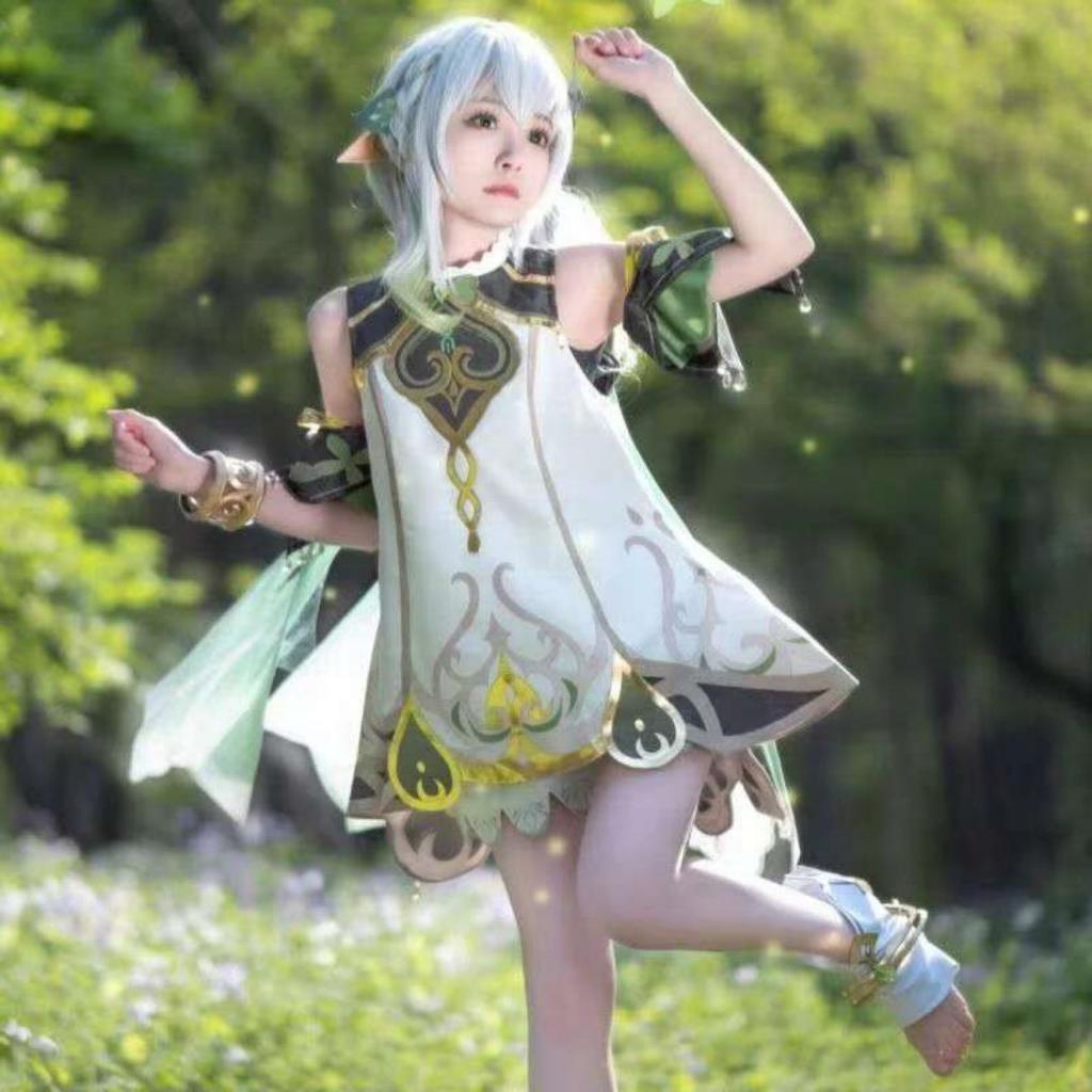 Nahida Cosplay Costume Lesser Lord Kusanali Full Set Dress Ears Wig Nahida Outfits for Comic Con
