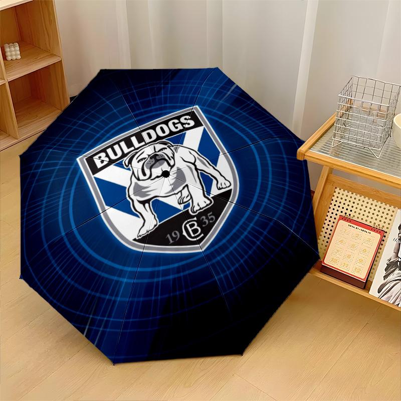 Canterbury-Bankstown Bulldogs Print Auto 8?Ribs Folding Umbrella Wind Resistant Lightweight Automatic Umbrella For Daily Travel
