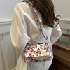 Stylish And Trendy Spring Summer Large Capacity Women's Small Square Handbag In Butterfly White And Cow Print