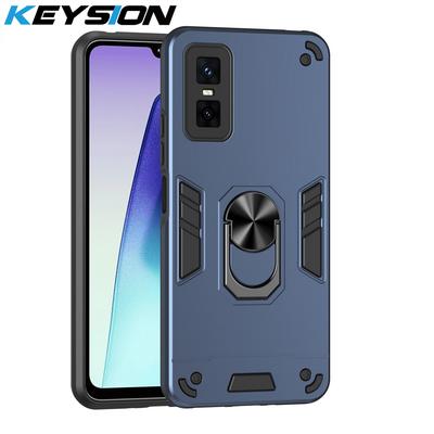 KEYSION Shockproof Armor Case for Infinix GT 30 Pro Soft Silicone+PC Metal Ring Stand Phone Back Cover for Infinix GT 30 Pro 5G