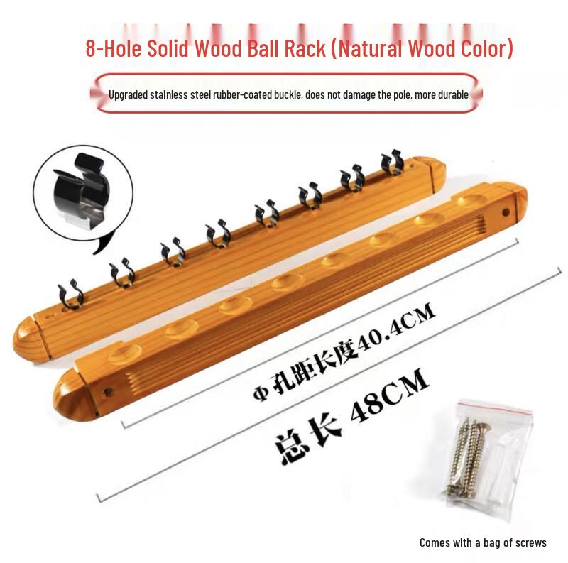 

Solid Wood 8-Cue Wall-Mounted Billiard Rack