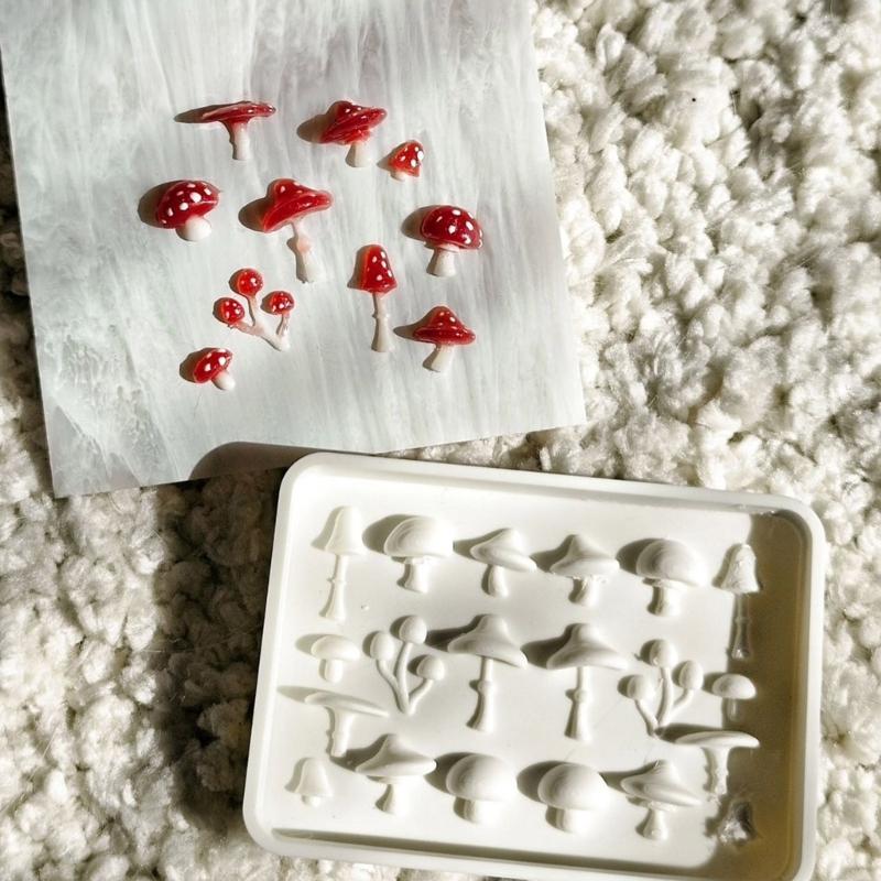 Detaillierte Pilz-Silikon-Bastelform mit einfacher Entformung, Antihaft-Charms-Form, perfekt für handgemachte Schlüsselanhänger, Dekorationen