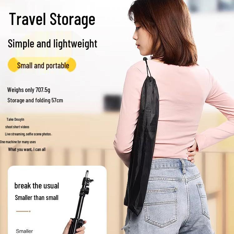 Doldurma Işığı ve Termometreli Bluetooth Tripod - Canlı Yayın ve Fotoğrafçılık İçin Yere Basan, Teleskopik Cep Telefonu Tutucu