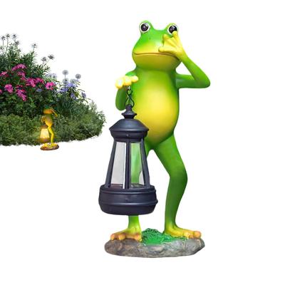 Solar-Statuenlaterne Wasserdichte Harz-Froschskulptur Beleuchtete Froschfiguren für Rasen, Hof, Garten, Terrasse, Gehweg