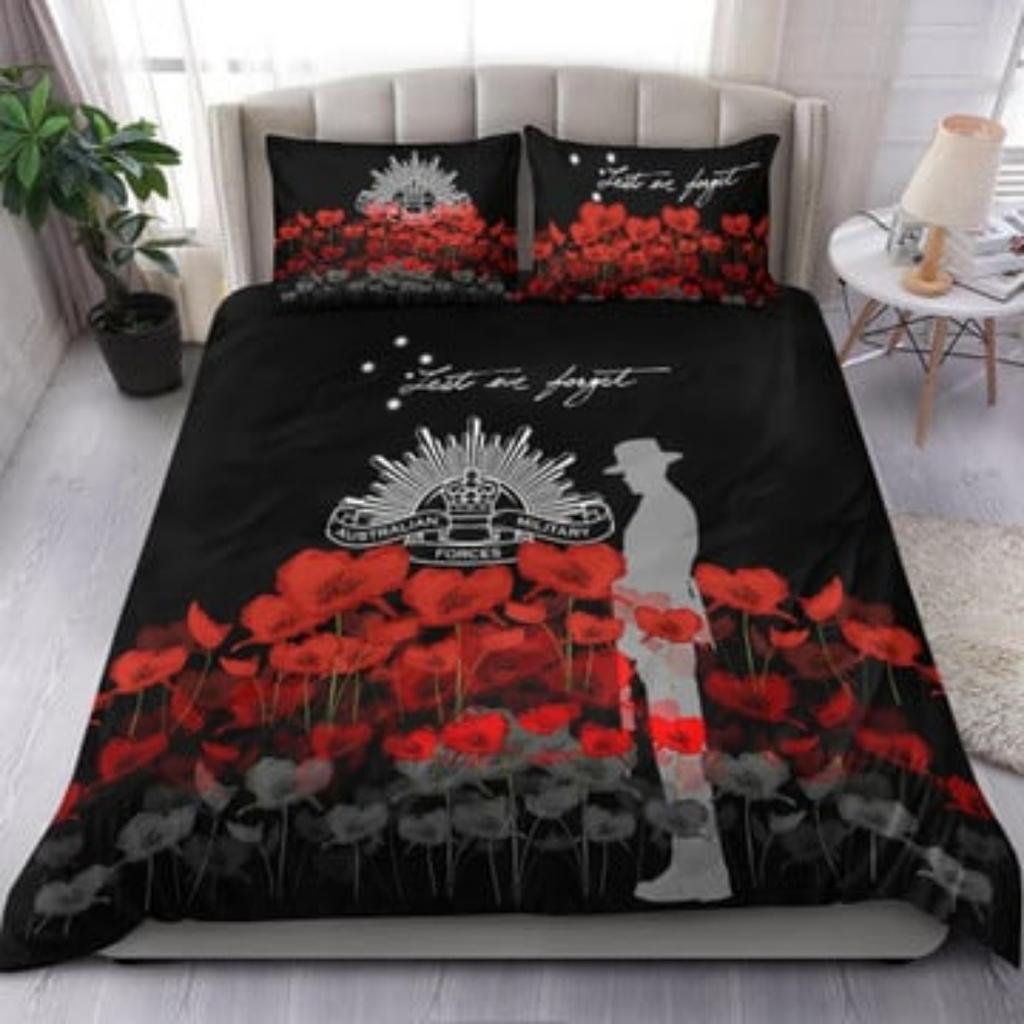 Quilt Cover Set Tmarc Tee Anzac Bedding Set - We Will Remember Them Bedroom Decor