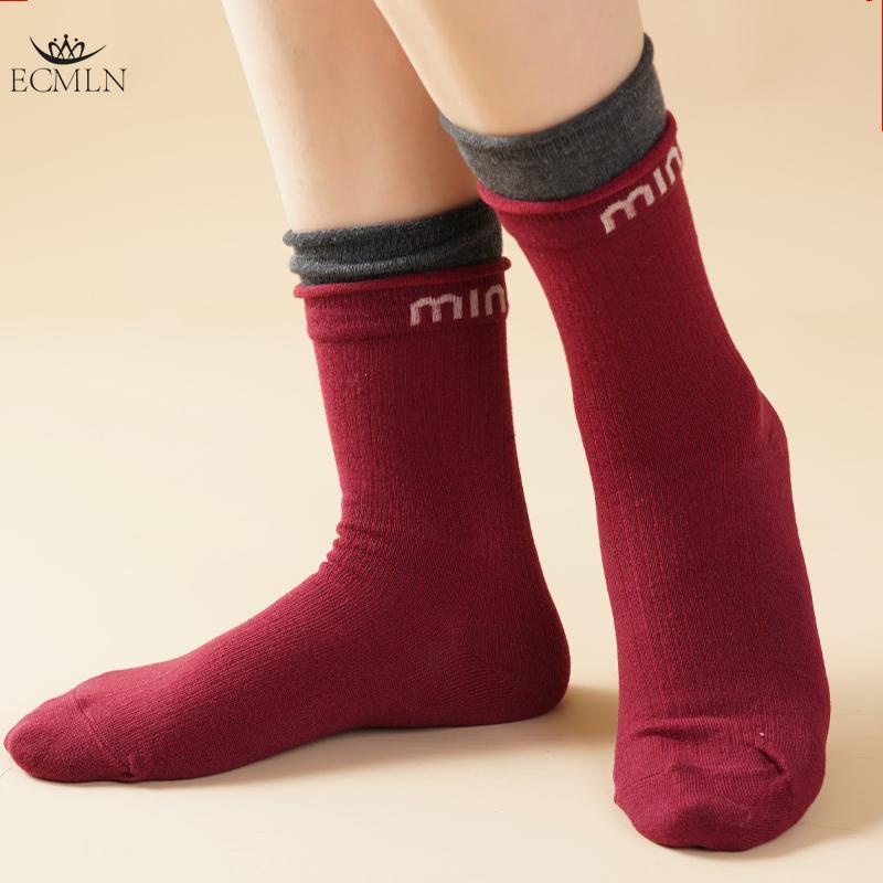Angora Red Trendy Letter Women's Socks Mid-Tube Trendy Color Matching Socks
