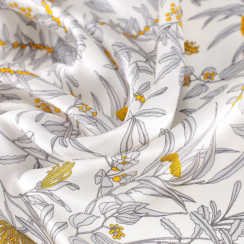 53x53cm 100% Mulberry Silk Scarf Luxury Square Hair Bandana Elegant Head Wrap Neckerchief Sunscreen Shawl for Women