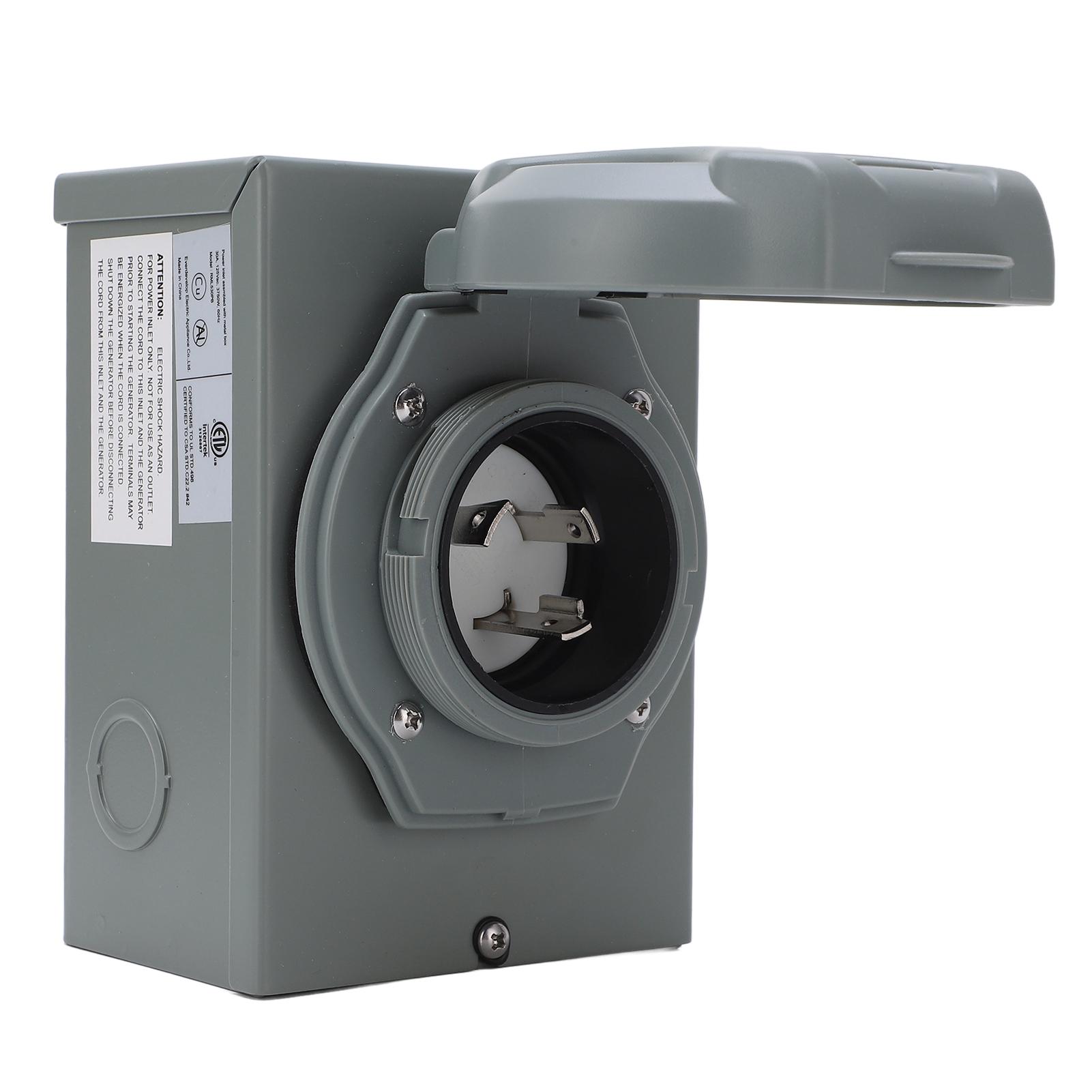 

30A 125V 3-контактный SS2-50P Коробка ввода питания генератора Водонепроницаемый Максимум 7500 Вт Сертифицирован ETL для RV Наружный U