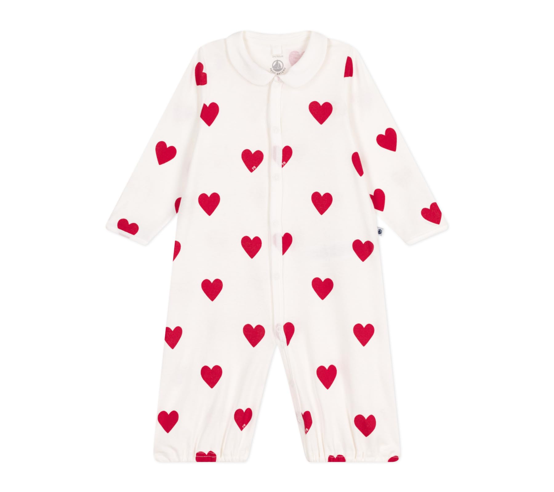 

romper A0D3I 1 month 54cm [Petit Bateau] 2-way Off-white/Red