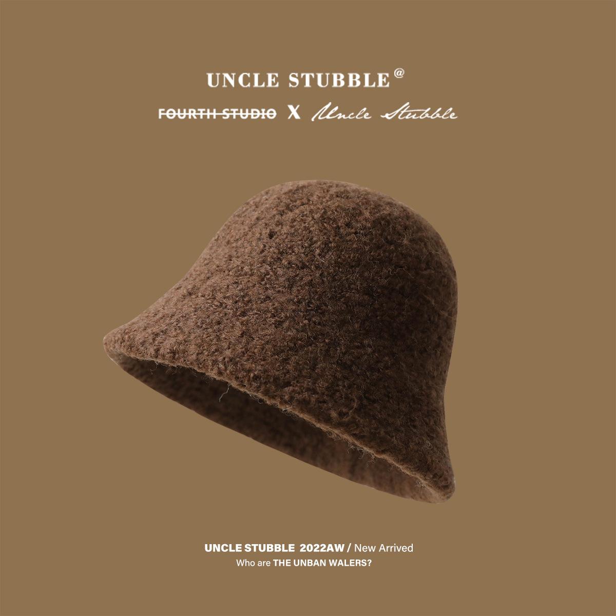 

Женская элегантная шляпа рыбака из шерсти однотонная шляпа-ведро теплая зимой без макияжа закрывающая лицо и подчеркивающая его миниатюрность плюшевая шляпа-ведро One Size