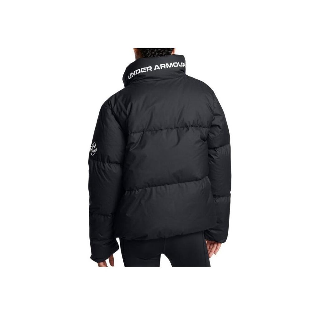 Under Armour ColdGear Limitless Solid Color Outdoor Casual Sports Zipper Stand Collar Warm Puffer Jacket Women Jackets Black 1384648-001