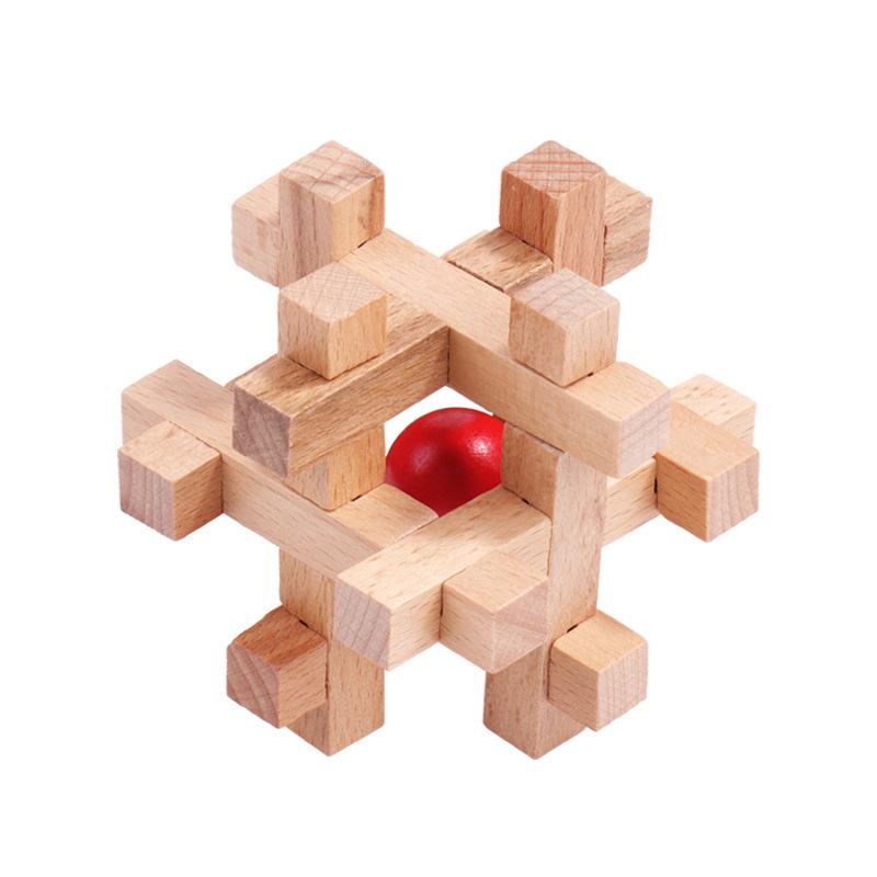 Luban Lock Classical Wood Puzzle Set for Kids - Mortise and Tenon Design