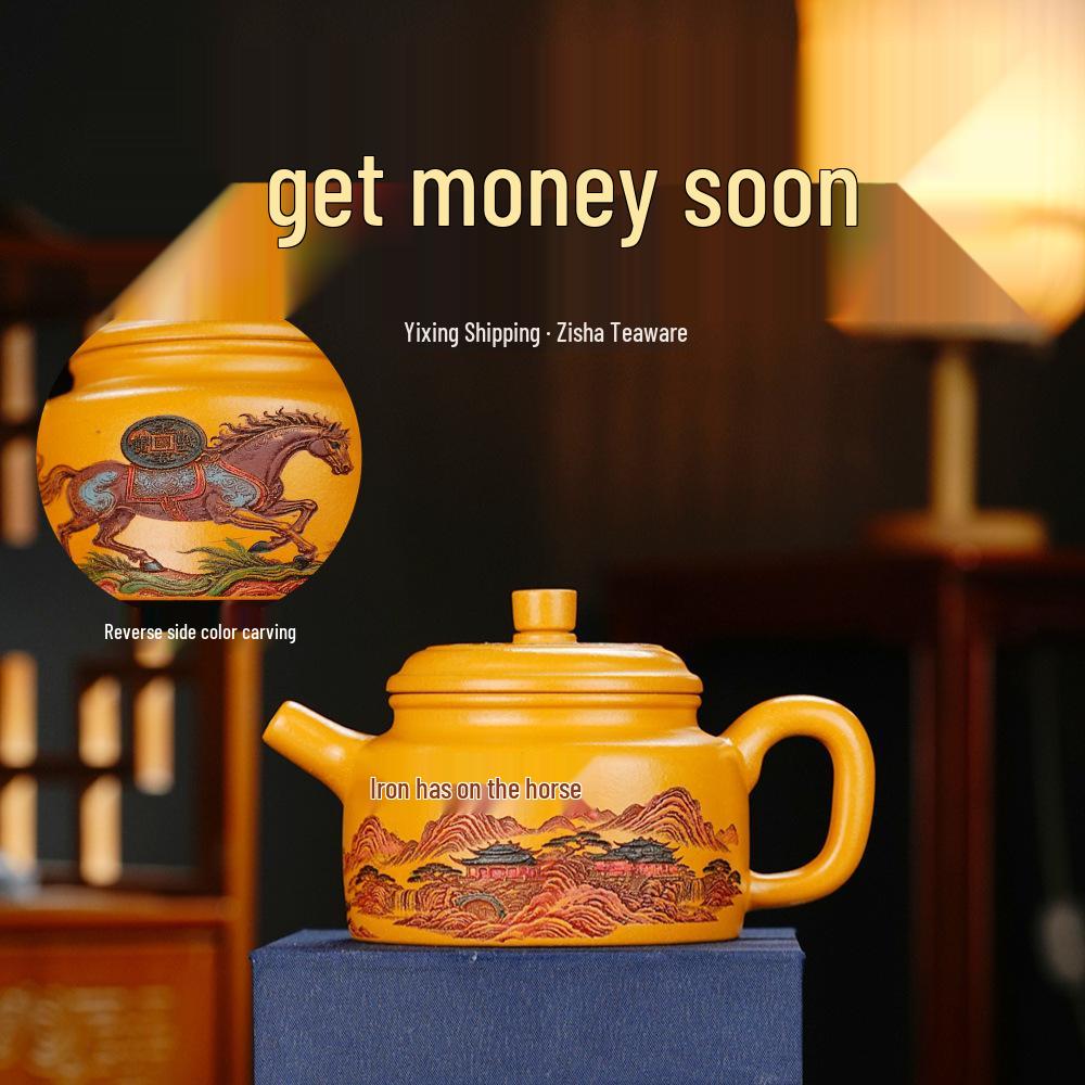 Dezhong Original Ore Duan Ni Handmade Yixing Purple Clay Teapot Set Gift.