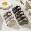 New Fluffy Strap Cotton Shoes Winter Velvet Cotton Slippers Outer Wear Cotton Boots Thick Sole High Heel