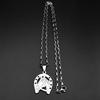 Horses Head Horseshoe Pendant Necklace for Men Women Stainless Steel Black Animal Chain Horse Accessories Lucky Jewelry Gift