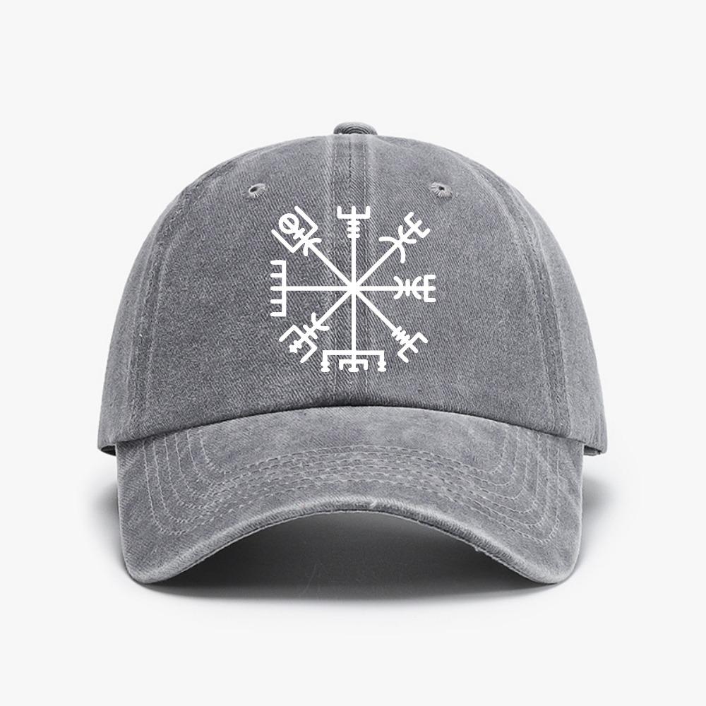 

Vegvisir Viking print Baseball Cap Washed soft top Distressed Denim caps Adjustable casual Dad Hat for Unisex Women sun hats Adjustable