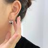 Retro Water Drop Black Glass Diamond Love Ear Hook Earrings for Women with Niche Design and Unique Personality