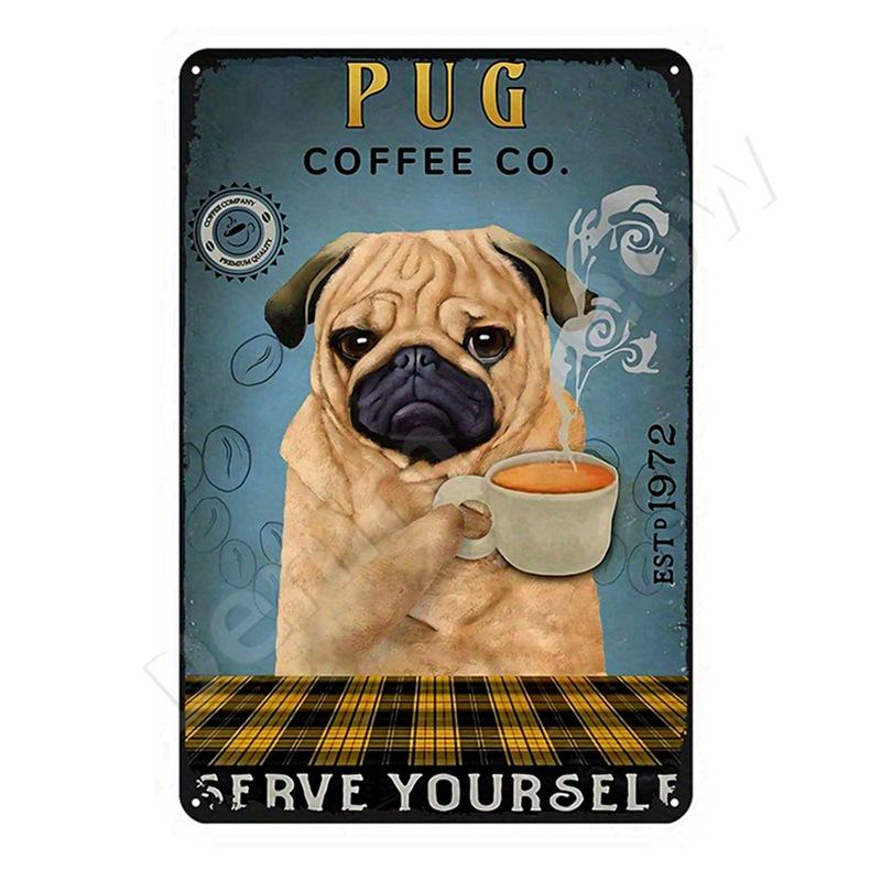 Dachshund Metal Tin Sign, Doberman Dog, Retro Art, Yorkie, Funny Pet Poster, Cafe, Kitchen, Home, Wall Decoration, Plaque Gif