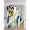 Yellow Azure Gray Golden Rim Marble Texture Print Drapes for Bedchamber Livingroom Space Kitchen Bathroom Windowpane Shutters cortinas