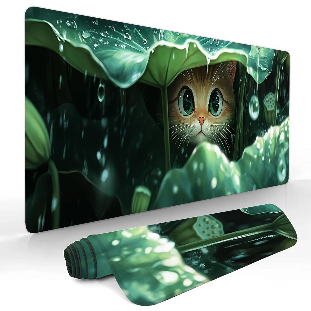Anime Cat and Koi Fish Mouse Pad Desk Mat Large Computer Office Carpet xxl mousepad Gamer gaming pc accessories Keyboard Rug