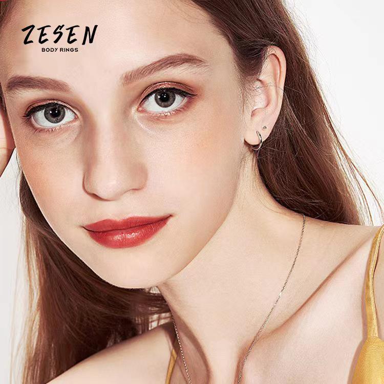 Stainless Steel Electroplated European & American Fashion Round Wire Earrings