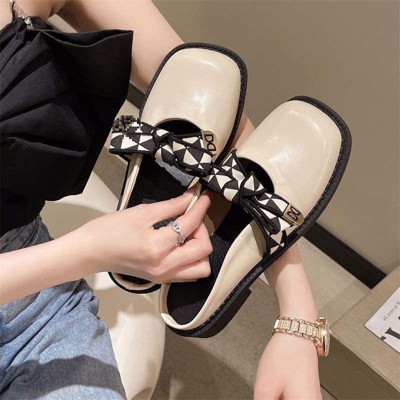 Retro British Style Muller Shoes Women's 2025 New Flat-bottomed Versatile Cute Bow Temperament Bag Head Half Slippers Tide