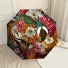 1pc Floral Birds Automatic Folding Umbrella, Heavy Duty 8 Rib Iron Frame, Suitable for Travel, Daily Use, Birthday, Decor Gift M0104037