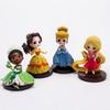 8 Peças/Conjunto Kawaii Princesa Q 9cm Rapunzel Branca de Neve Jasmine Mulan Ariel Figura de PVC Enfeites de Bolo Brinquedos Presente para Criança