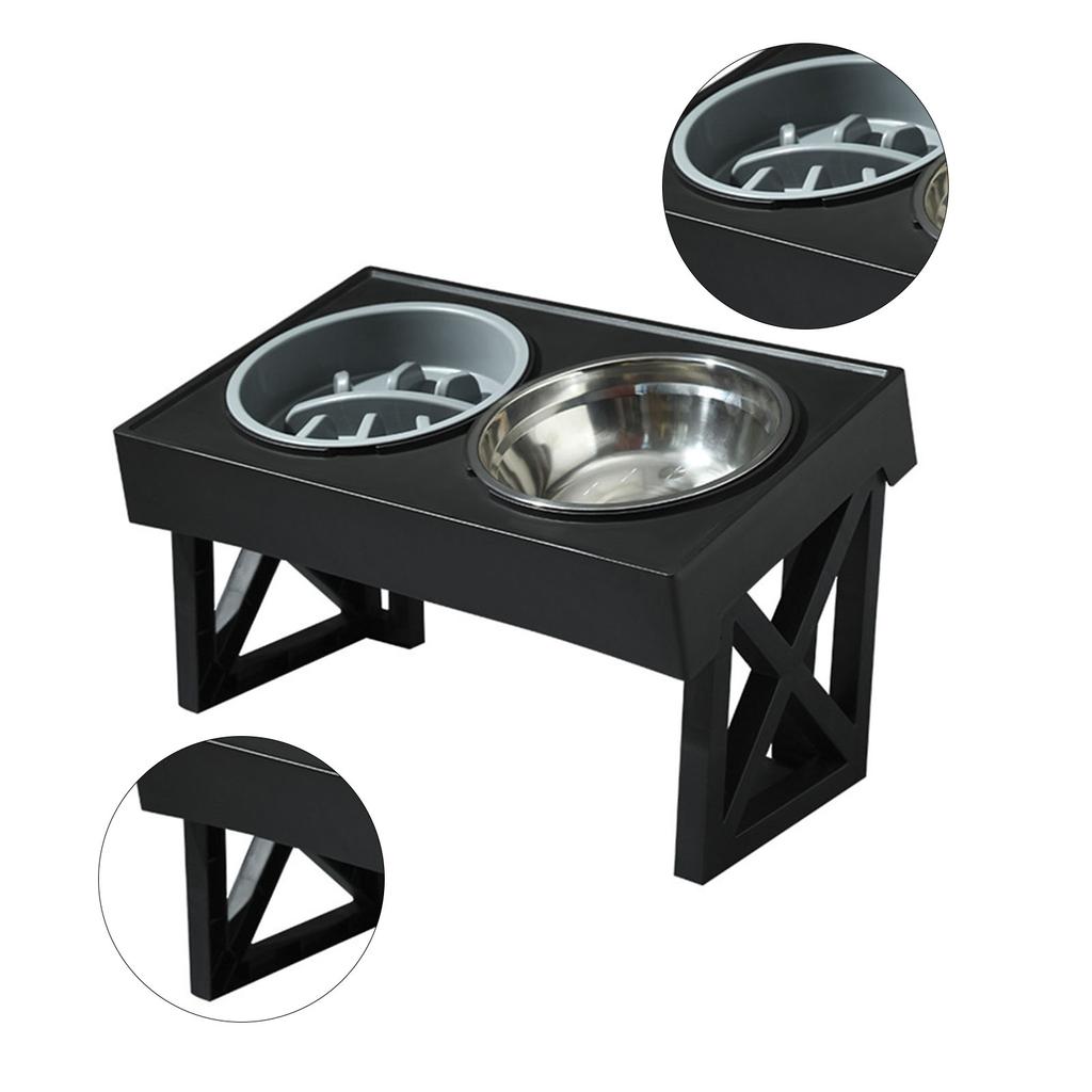 Gamelle surélevée pour chien 3 hauteurs réglables Soulagement de la pression Gamelle surélevée en acier inoxydable pour animal de compagnie chat