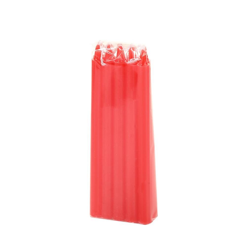 10-Piece Long Red and White Candles for Emergencies and Romantic Dinners