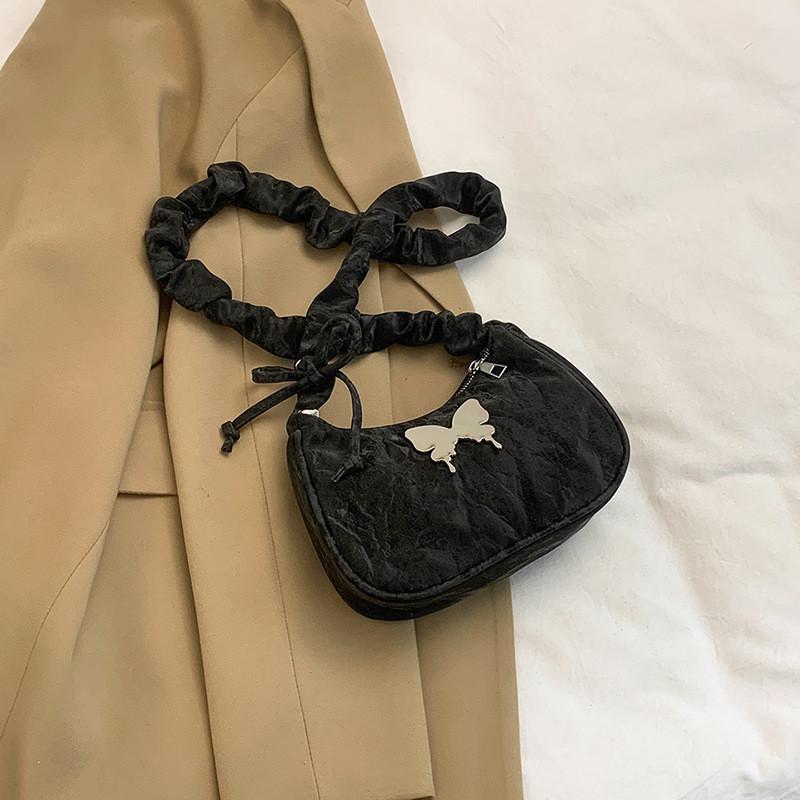 Chic Spring 2024 Trendy Pu Leather Small Shoulder Bag With Stylish Zipper Design чёрный