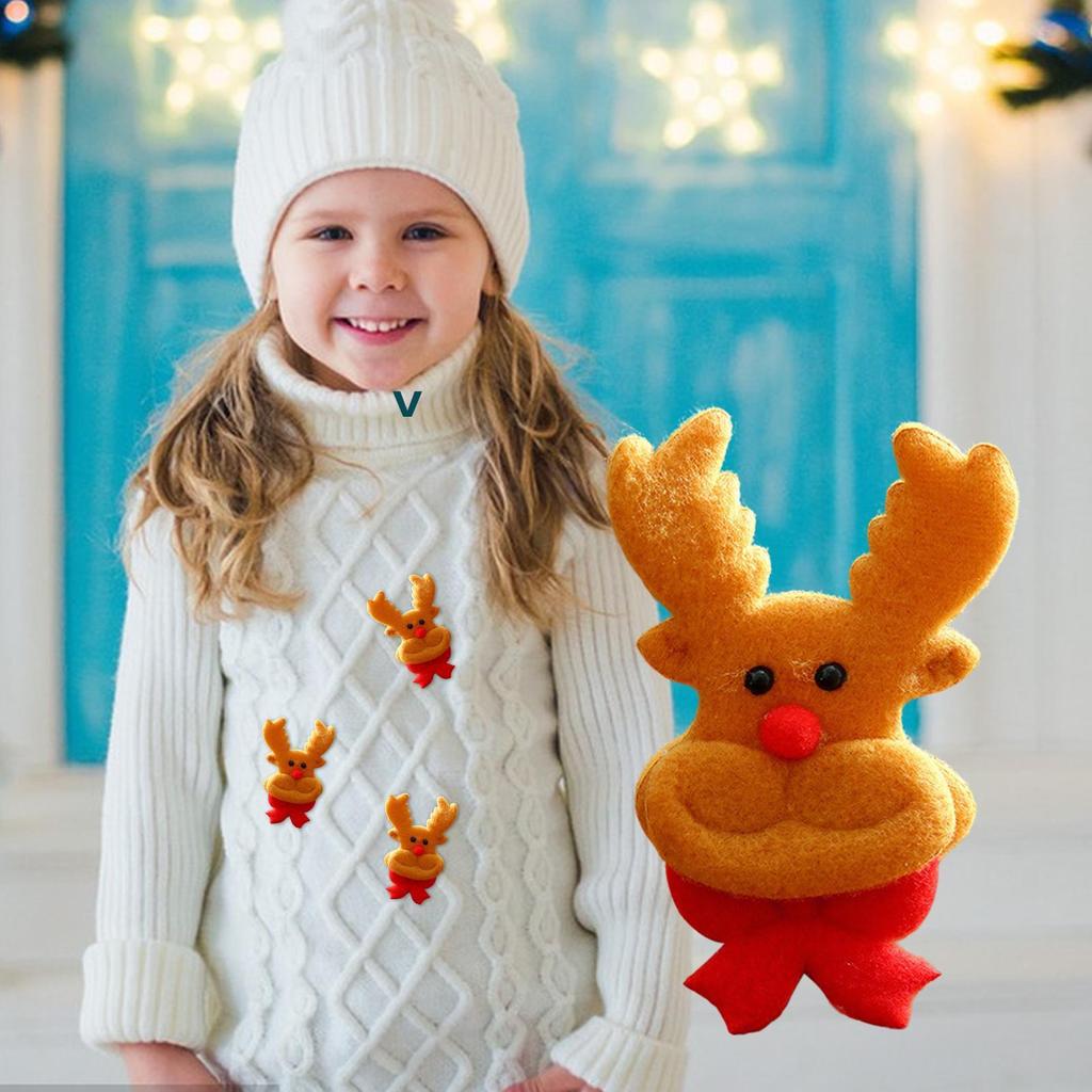Christmas Iron On Patches 3D Festive Soft Plush Decor Craft Santa Claus Christmas Clothes Patches for Family Friends Home