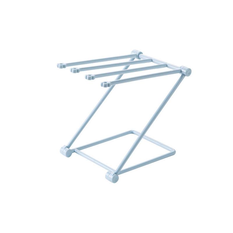 Punch-Free Desktop Folding Vertical Towel Rack Kitchen Dishwashing Rag Storage Counter Top Rack Organizer