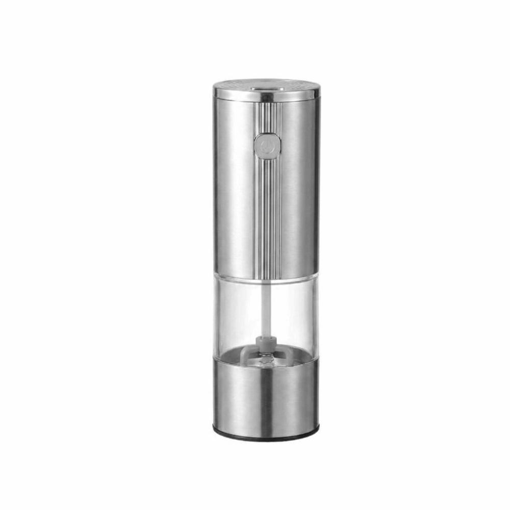 Adjustable Coarseness Electric Salt Grinder Auto Spices Grinder Countertop Placement серебряный