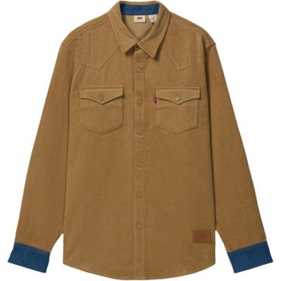 Levis Vintage Comfortable Color Block Simple Button Long Sleeve Shirt Men Shirts 004YY-0000