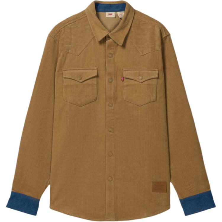 Levis Vintage Comfortable Color Block Simple Button Long Sleeve Shirt Men Shirts 004YY-0000