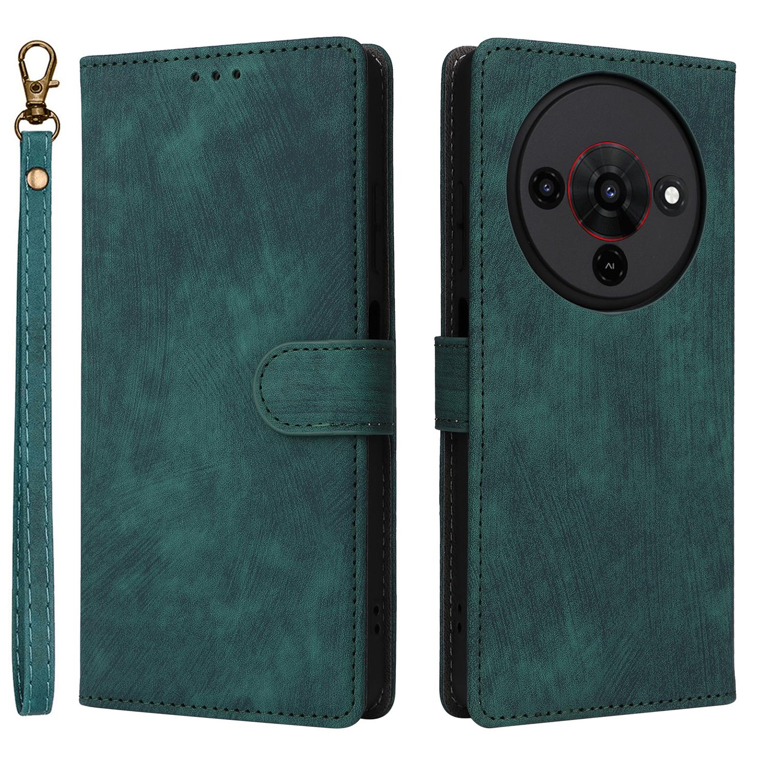 

For ZTE Blade A76 5G Case Wallet RFID Blocking PU Leather Phone Cover Stand with Strap Green