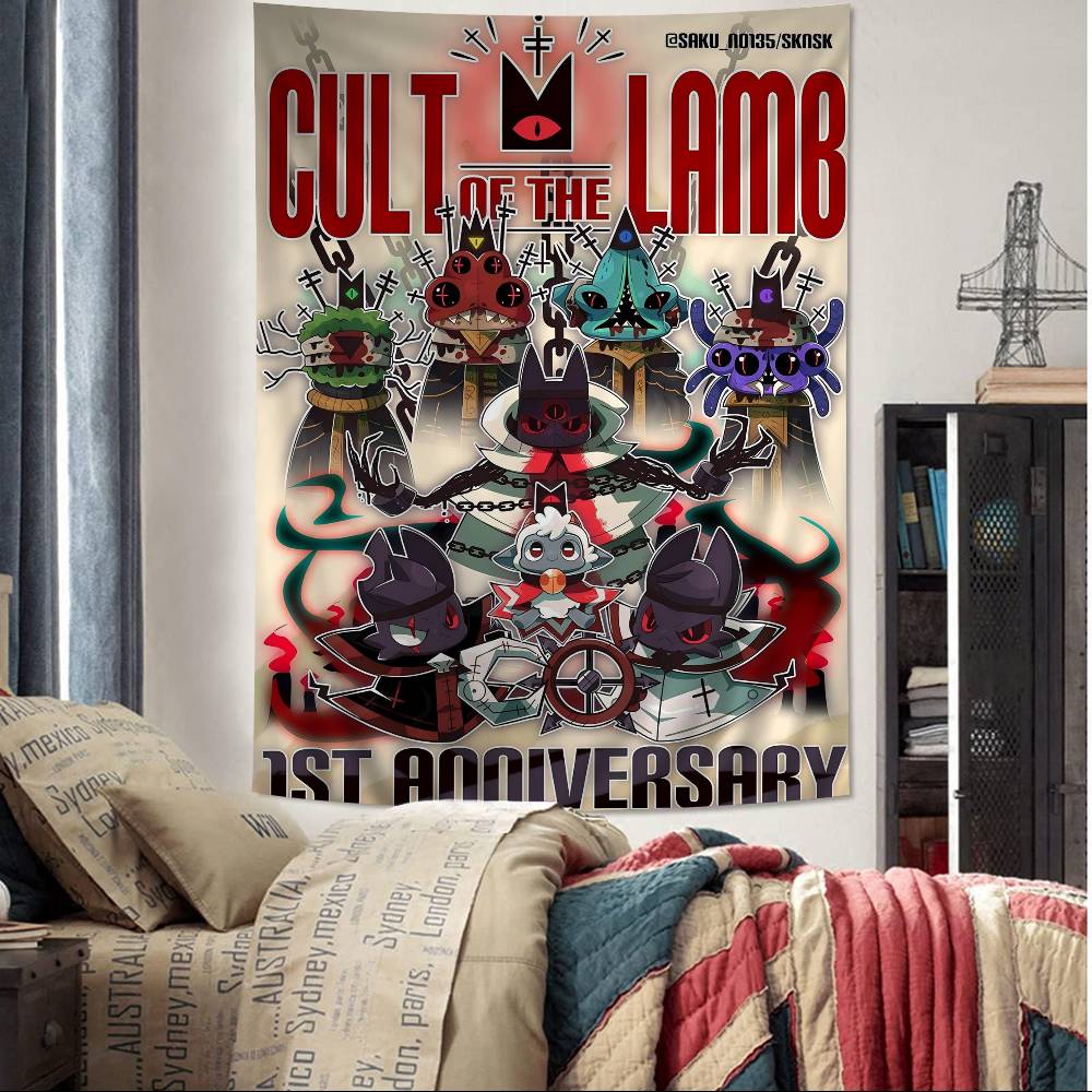 

CCult OOf TThe LLamb VVideo Game Printed Large Wall Tapestry Indian Wall Decoration Witchcraft Bohemian Hippie Blanket 74x94cm(29x37in)