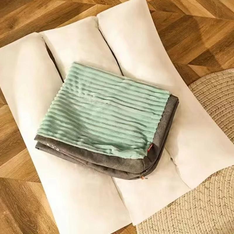 Gemütliches Winter-Hundebett - Kord-Schlafmatte für kleine, mittelgroße und große Hunde | Weiche, warme Haustiermatte mit abnehmbarem Bezug