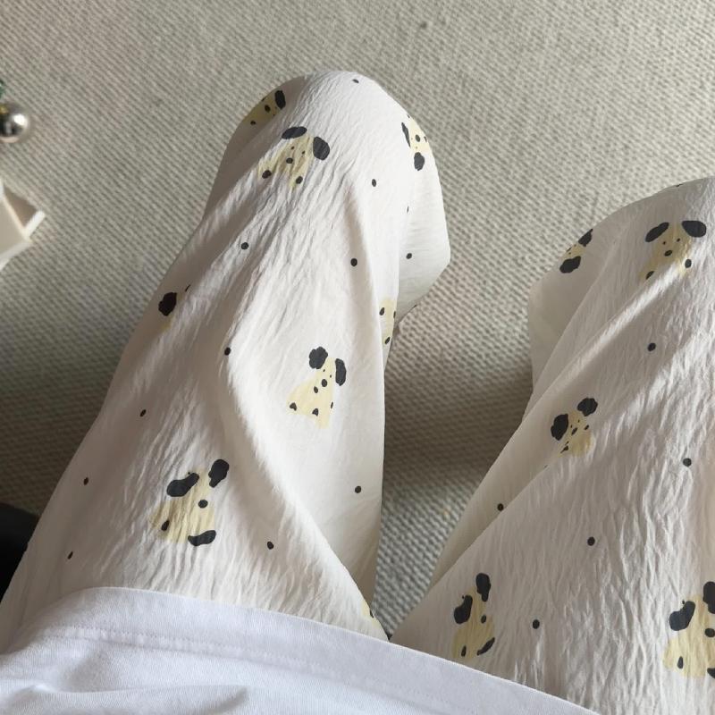 Women's Cloud Cotton Summer Pajamas - Loose Fit, Long Pants, Versatile for Home or Outdoor Wear