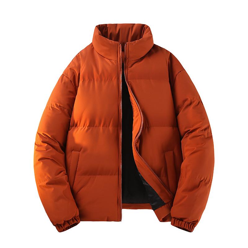 Winter New Men's Solid Color Cotton Coat Couple's Same Style Thickened Casual Bread Coat